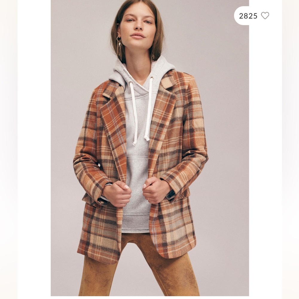 Free People Mari Plaid Blazer